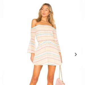 Lovers + Friends Multicolor Off-Shoulder Mini Stay Dress